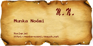 Munka Noémi névjegykártya